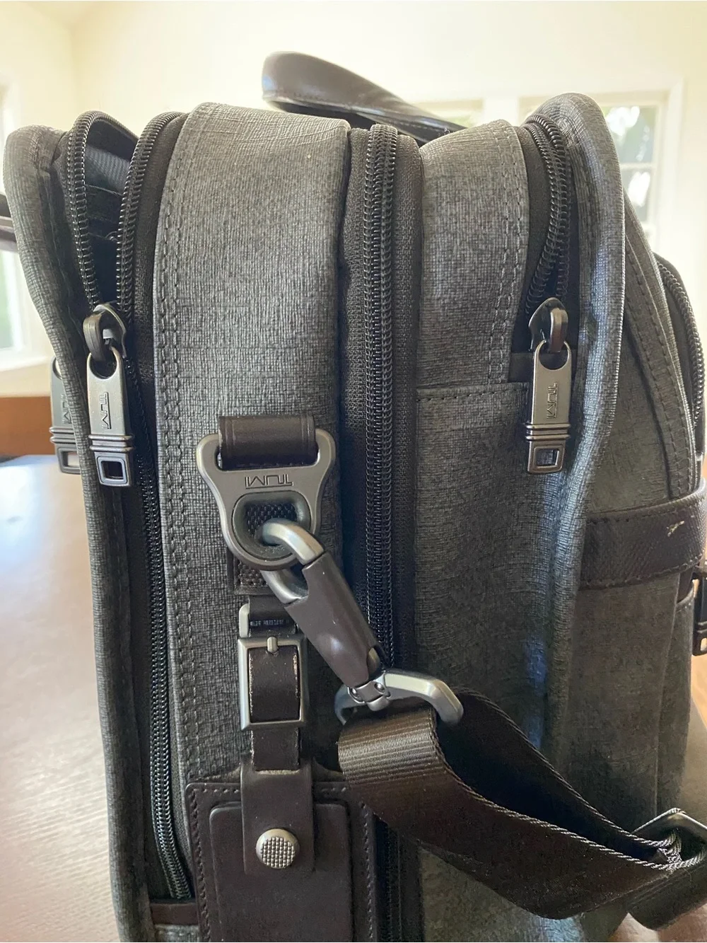 Tumi Gray Alpha X Organizer Briefcase with Black Trim
